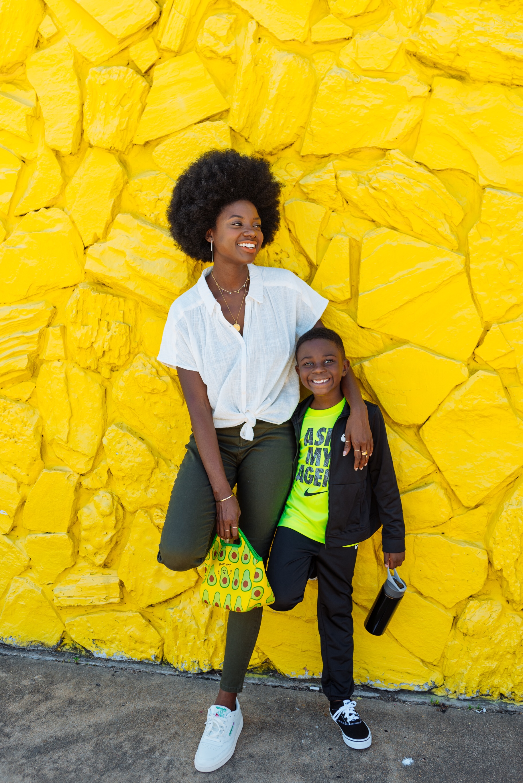 natural hair family, back to school, mother and son photos, natural hair, long afro, family photo ideas, Authentically, Brandy Gueary, Color Bee, Houston Blogger, Texas Blogger, No Kid Hungry
